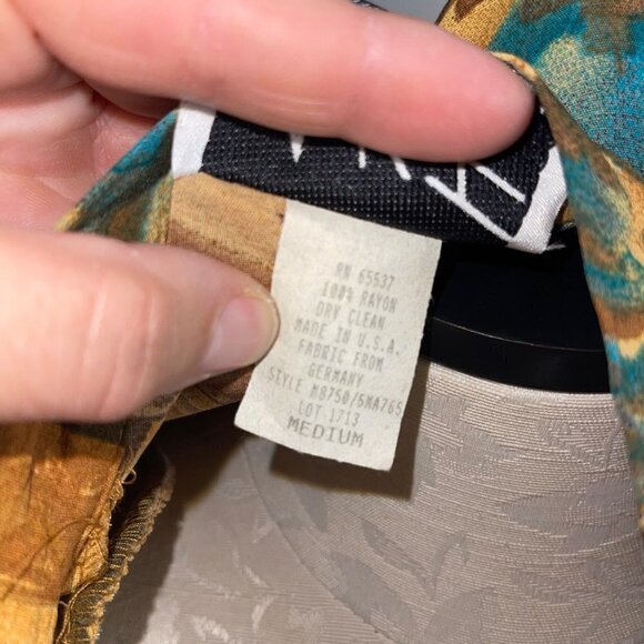A.K.F. Vintage Womens Jacket Size Medium Rayon Scarf Art To Wear Open Front - Picture 6 of 14
